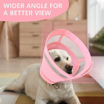 ASENKU Dog Cone Collar, Soft Adjustable Cone for Dogs to Stop Licking, Lightweight Recovery Dog Cone After Surgery, Pet E-Collar for Small, Medium & Large Dogs (Pink, XL)