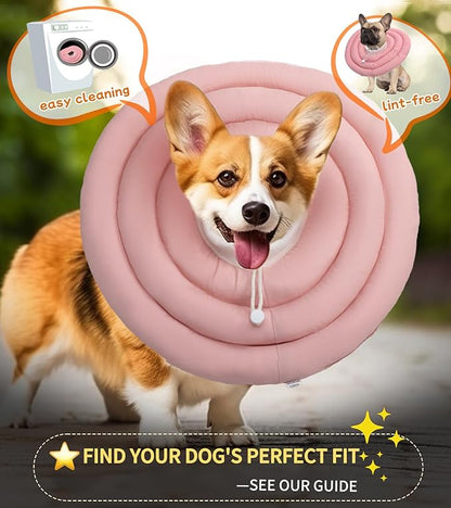 Soft Dog Cones, Recovery Dog Donut Collar After Surgery-Cone of Shame Alternative, Pet Elizabethan E-Collar Anti-Bite Lick Wound Healing Adjustable for Small Large Medium Dogs, M