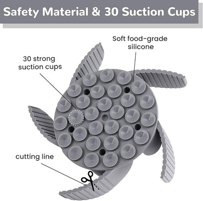 MateeyLife Cuttable Slow Feeder Dog Bowls Insert with Suction Cups for Medium & Large Dogs to Slow Down Eating– Fits Metal & Ceramic Bowls(Gray)