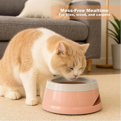 25oz Dog Water Bowl for Small/Medium Pets – Spill-Proof and No-Splash Slow Drinking Pet Water Dispenser, Portable Non-Slip Feeder Bowl for Travel, Car, Crate, and Home Use - Pink