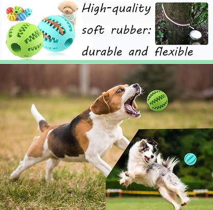 Sunglow 2 Pack Dog Toy Ball - Nontoxic Bite Resistant Teething Toys for Small/Medium/Large Dog and Puppy Cat, Dog Pet Food Treat Feeder Chew Tooth Cleaning Exercise Game IQ Training