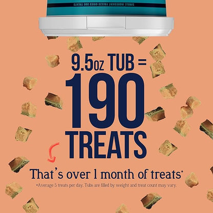Stewart 100% Wild Salmon Dog Treats, 9.5 oz Tub, ~190 Pieces, Freeze Dried Raw, Single Ingredient, 65% Protein Training Treats or Meal Topper, Grain Free, Gluten Free