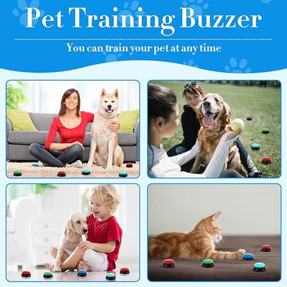 Jerify 16 Pcs Voice Recordable Dog Buttons for Communication Pet Cat Talking Buttons with Stickers 30 Seconds Interactive Speech Training Buzzers for Cat Pet Dog(Classic Colors)