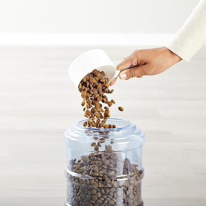 Amazon Basics Gravity Pet Food Feeder for Dogs and Cats, Easy to Clean, Easy to Fill, Removable Lid, 6-Pound Capacity, Small, Gray