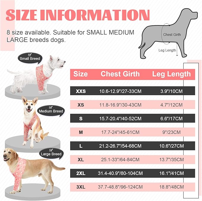 ROZKITCH Leg Sleeve for Dogs Front Leg Right Left Leg, Pet Prevent Licking Wound Elbow Knee Protector, Dog Recovery Suit Cone Collar Alternative for Sprain ACL CCL Arthritis Joint Care Rabbit M