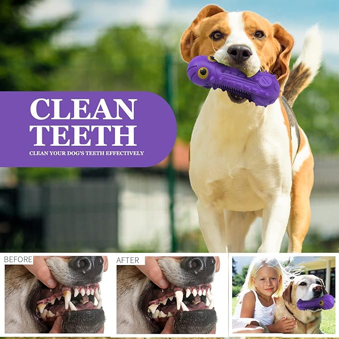ZIKATON Dog Squeaky Toys for Aggressive Chewers, Durable Chew Toys for Large Medium Breed Dog, Dog Toys, Tough Durable Dogs Toys with Natural Rubber