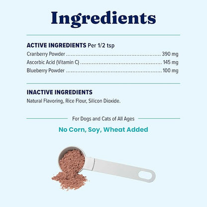 New Solid Gold Cranberry Supplement for Dogs for Urinary Tract Health - UTI + Bladder + Kidney Support for Dogs of All Life Stages w/Antioxidants (3.5 Ounce Powder, Smoked Bacon)
