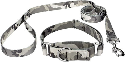 Country Brook Petz - Urban Camo Martingale Dog Collar and Leash - Camouflage Collection Featuring Rugged Designs (1/2 Inch, 2XS)