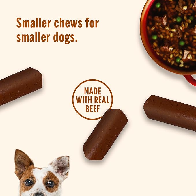 Nutrish Soup Bones Minis Premium Dog Chews with Real Beef and Barley, 96 Chews (Rachael Ray)
