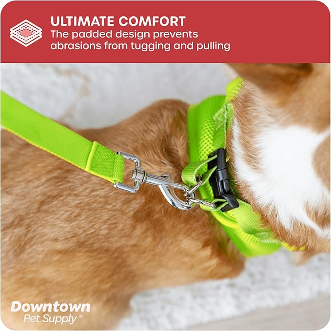 Downtown Pet Supply Step in Dog Harness, XX-Large, Atomic Yellow - Adjustable, Padded Mesh Fabric, Reflective Trim, No Pull, Buckle Strap