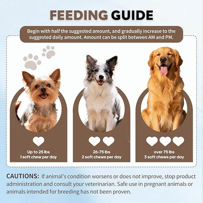 Dog Allergy Relief Chews Immune Support for Dogs with Probiotics for Itchy Skin and Hot Spots Allergies Relief, Paw Licking, Dry Skin & Coat Supplement Itching Relief Bites - 120 Ct