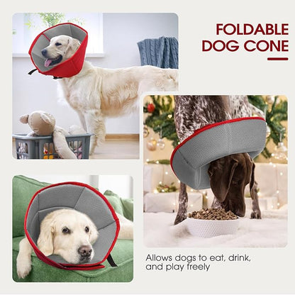 Dog Cone Collar After Surgery, Soft Cone for Small Dogs to Stop Licking, Adjustable Elizabethan Collar for Dogs, Lightweight Breathable Dog Recovery Cones for Wound Healing & Hot Spots