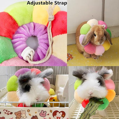 Rabbit Protection Cone Collar,Adjustable Soft Pet Recovery Collar for Rabbit/Chinchilla/Guinea Pigs/Kitten After Surgery Wound Healing,Elizabeth Neck Recovery E-Collar for Small Animals (XS)