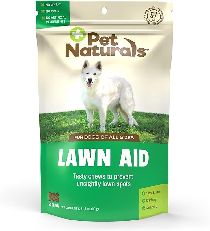 Pet Naturals Lawn Aid Soft Chews for Dogs, Urine Neutralizer, Prevent Lawn Burn and Maintain Green Grass, Bladder and Urinary Tract Support, Chicken Flavor, 60 Count