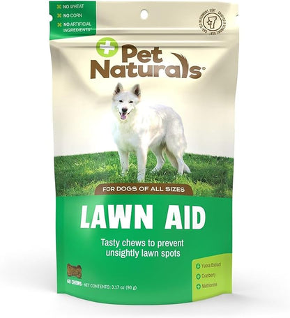 Pet Naturals Lawn Aid Soft Chews for Dogs, Urine Neutralizer, Prevent Lawn Burn and Maintain Green Grass, Bladder and Urinary Tract Support, Chicken Flavor, 60 Count