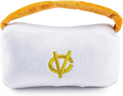 Haute Diggity Dog Chewy Vuiton Handbag Plush Squeaky Dog Toy, Soft Durable Designer-Inspired Stuffed Puppy Chew Toys for Small, Medium & Large Dogs, Machine-Washable (White) XL