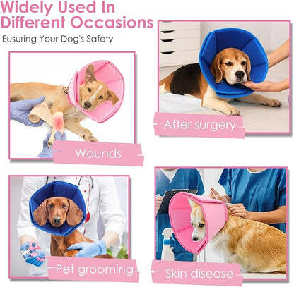 AOFITEE Soft Dog Cone Collar Anti-Licking, Dog Cone Alternative After Surgery, Elizabethan Cones for Large Dogs Post-Surgery, Neuter Recovery Pet Dogs E-Collar(Pink,X-Large)