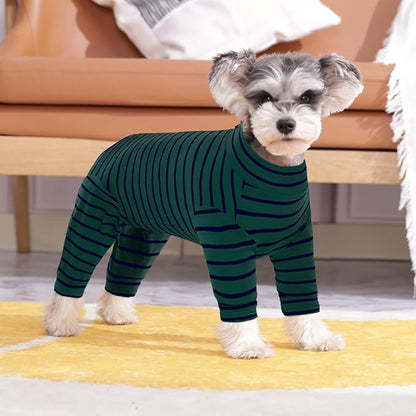 Kuoser Recovery Suit for Small Dogs After Surgery, Long Sleeve Dog Surgery Recovery Suit, Dog Onesie for Abdominal Wounds Skin Disease, Green S