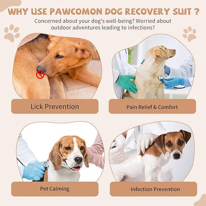 Dog Onesie for After Surgery Recovery Suit Pet Surgical Suit for Female Male Cone E-Collar Alternatives After Spay Abdominal Wounds Protector Dog Anti-Licking Onesie for Small Medium Dogs