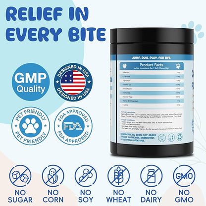 Calming Chews for Dogs: Dog Anxiety Relief Support - to Help Reduce Stress, Sleep Aid for Separation, Barking, Separation, Mental Wellbeing Postbiotic Blend 200 Soft Chews