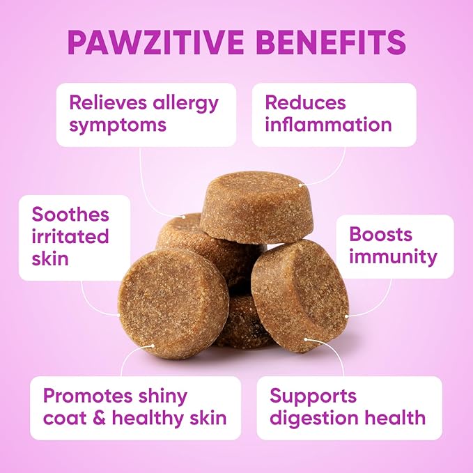 Dog Allergy Relief Chews for Itchy Skin - Seasonal and Food Allergy Chews for Shedding, Licking Paws, Hot Spot, Ears - USA Product - Omega 3 Fish Oil Skin & Coat Supplement - Anti Itch Immune Treats