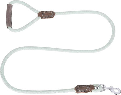 Mile High Life | Premium Leather Dog Leash | Strong Rope Leash | Leather Handle | Zinc Alloy Strong Clasp | Small Medium Large Dogs | 4/5/6 Feet(Green, 72 Inch (Pack of 1))