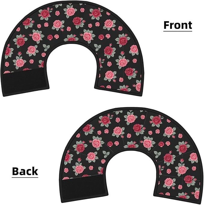 Anti-Bite and Anti-Lick Soft Dog Recovery Cone Collar, Adjustable for Large Medium Small Dogs, Breathable Elizabethan Collar, Rose Seamless Pattern Pink