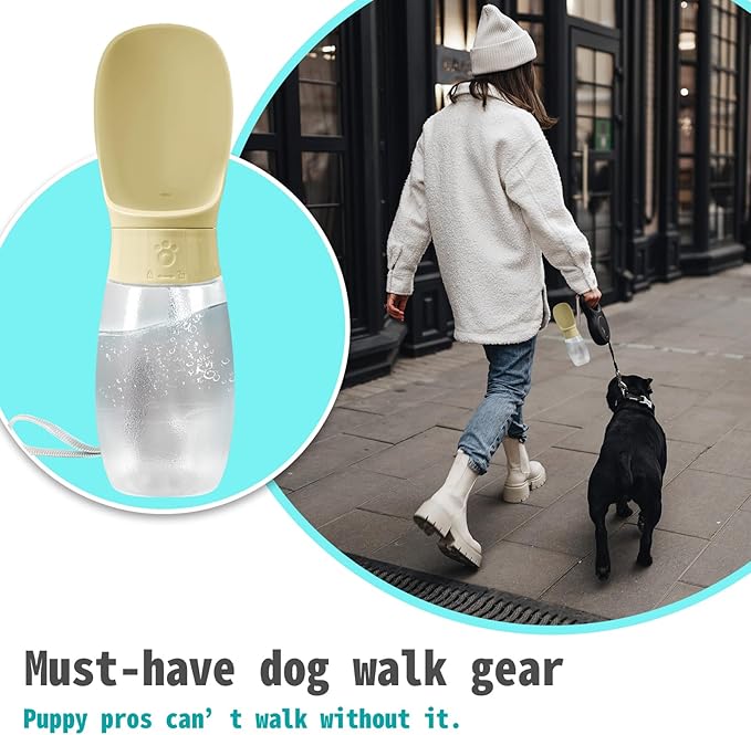 Kalimdor Dog Water Bottle, 19oz Leak Proof Portable Puppy Water Dispenser with Drinking Feeder for Pets Outdoor Walking, Hiking, Travel, BPA Free Food Grade Plastic