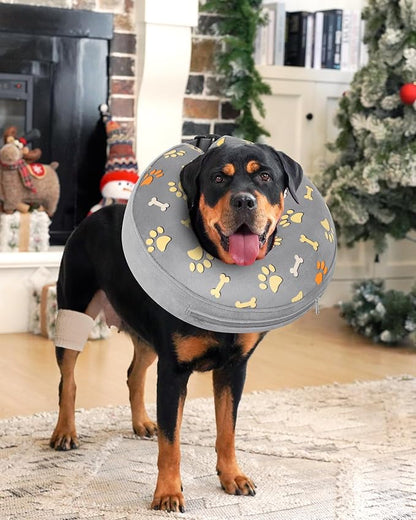 Inflatable Dog Pillow Cone Collar After Surgery, Donut Soft Neck Cone for Chihuahua Pomeranian Small Dogs, etc, Recovery E Collar to Stop Licking Paw