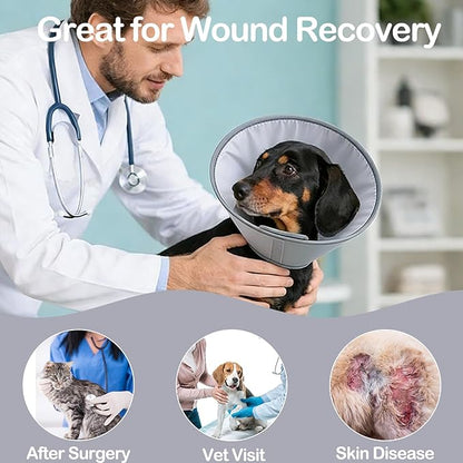 Soft Dog Cone for Small Dogs & Cats, Comfy Dogs Recovery Collar After Surgery, Adjustable E Collar Alternative to Stop Licking, Protective Pets Cones for Pup&Kitty, Comfortable Dog Cones