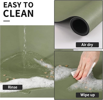 HotLive Dog Food Mat - Absorbent Cat Mat for Food and Water, No Stains Pet Feeding Bowl Mat, Easy to Clean Pet Placemats, Quick Dry Dog Water Dispenser Mat for Messy Drinkers | Paw Green 16"x 24"