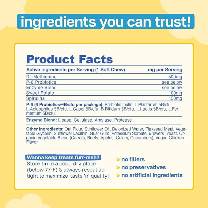 Happy Paws Lawn Saver Supplement, Dog Probiotics to Help Grass Stay Green & Prevent Lawn Burn, Digestive Health Support with Antioxidants & Fiber, Vegan Chicken Flavor, Non GMO, 100 Soft Chews