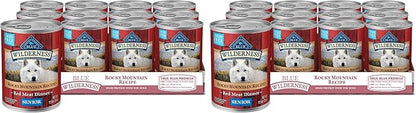 Blue Buffalo Wilderness Rocky Mountain Recipe Senior Wet Dog Food,High-Protein & Grain-Free,Made with Natural Ingredients,Red Meat Recipe,12.5-oz. Cans,(Pack of 24)