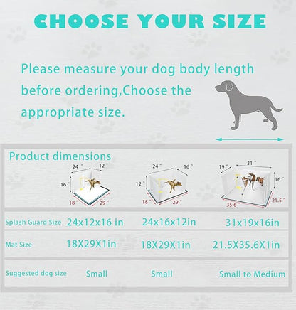 Dog Litter Box with High Walls,Indoor Dog Potty for Small to Medium Dogs Like Corgie French Bulldog,etc.No Spill Silicone Pee Pad Holder Tray for Dogs Work with Most Training Pads and Easy to Clean.