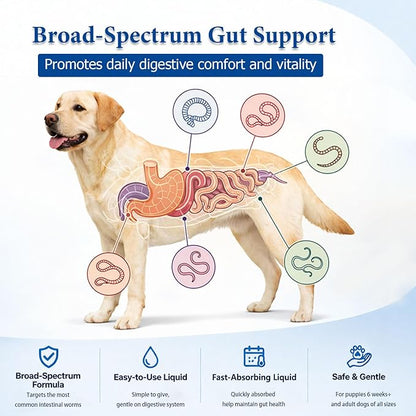 Dewormer for Dog - Fenbendazole Liquid Broad Spectrum for Tapeworms, Roundworms, Hookworms, Whipworms, 100 mL