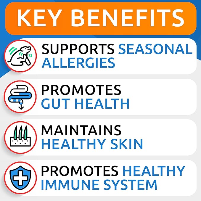 BARK&SPARK Dog Allergy Relief Soft Chews for Skin Health & Seasonal Allergies - Anti-Itch Supplement w/Omega-3, Quercetin & Bromelain Immune Treats for Dry Skin & Hot Spots - Chicken Liver - 180ct