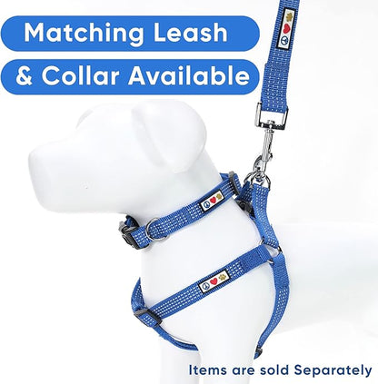 Pawtitas Reflective Step-in Dog Harness – Adjustable No-Pull Vest for Puppies to Seniors, Safe & Comfortable, XS Blue