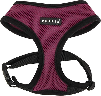 Puppia Soft Dog Harness No Choke Over-The-Head Triple Layered Breathable Mesh Adjustable Chest Belt and Quick-Release Buckle, Purple, X-Large