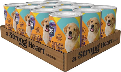 A Strong Heart Wet Dog Food, Puppy Chicken & Beef Dinner, Made with Real Chicken & Beef, Made in The USA, 13.2 oz Can (Pack of 12)