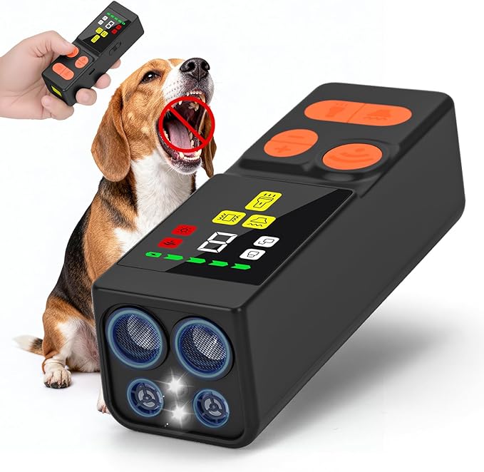 Dog Bark Deterrent Devices 2026 New Updated 4X Ultrasonic Anti Barking Device with 10 Modes & LED Light, 45ft Range Rechargeable Handheld Trainer for Dogs Humane Bark Control