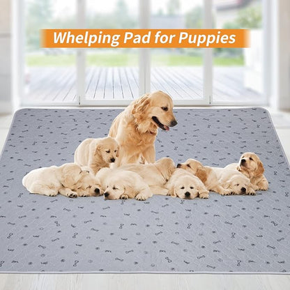 Dog Pee Pad Washable 65x48 Large, Fast Absorption Reusable Puppy Pads, Waterproof Pet Training Pads,Non-Slip Bone Print Whelping Pad for Dog Playpen, Incontinence, Housebreaking