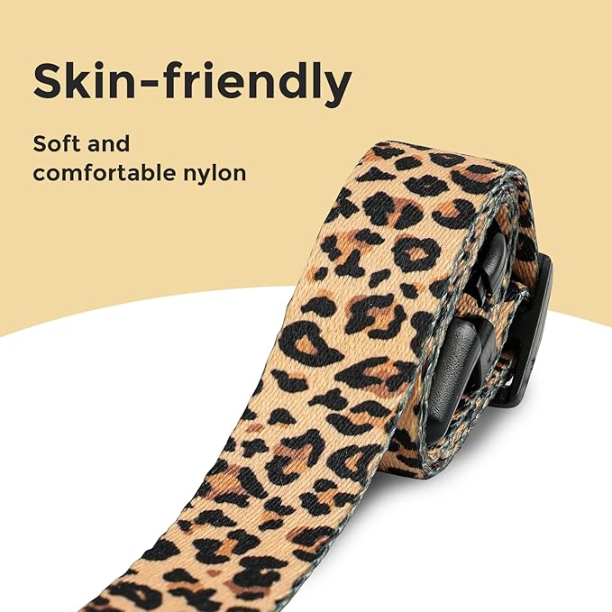 Kazazoo Dog Collar Cute and Soft Nylon Puppy Collar for Boy and Girl, Adjustable Dog Collars for Small Medium Dogs, Brown Leopard-S