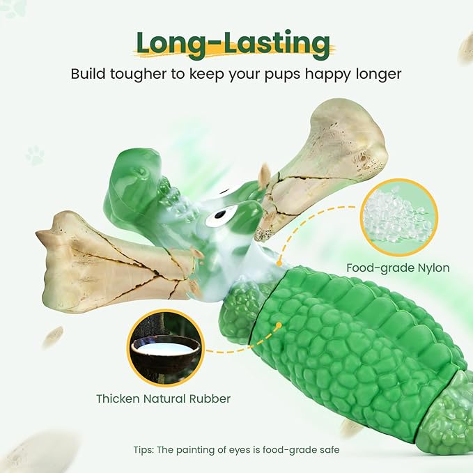 HGB Dog Toys for Aggressive Chewers, Squeaky Tough Indestructible Dog Toys for Large, Medium Breed to Keep Them Busy & Reduce Anxiety, Bacon Flavor