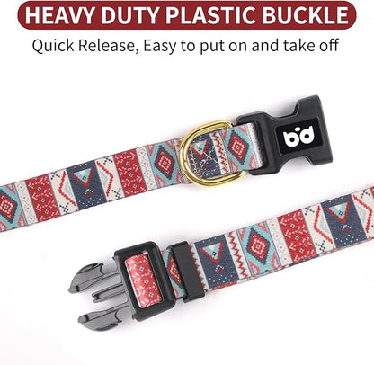 QQPETS Adjustable Soft Dog Collar: Print Flower Pink Multicolor Cute Patterns for XS Small Medium Large Pet Girl Boy Puppy Walking Running Training