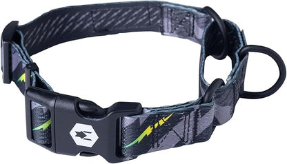 Wolfgang Heavy Duty Martingale Dog Collar with Quick Release Nylon Buckle for Walking & Training, DarkSkies Print, Small