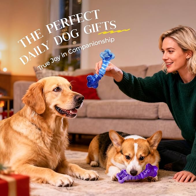 Kseroo Indestructible Dog Toys for Aggressive Chewers: 2-Pack Tough Chew Toy for Large Dogs, Heavy Duty Long-Lasting Dog Bones for Large Breed, Dog Toys to Keep Them Busy