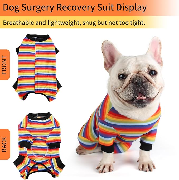 Dog Onesie for After Surgery Recovery Suit Pet Surgical Suit for Female Male Cone E-Collar Alternatives After Spay Abdominal Wounds Protector Dog Anti-Licking Onesie for Small Medium Dogs