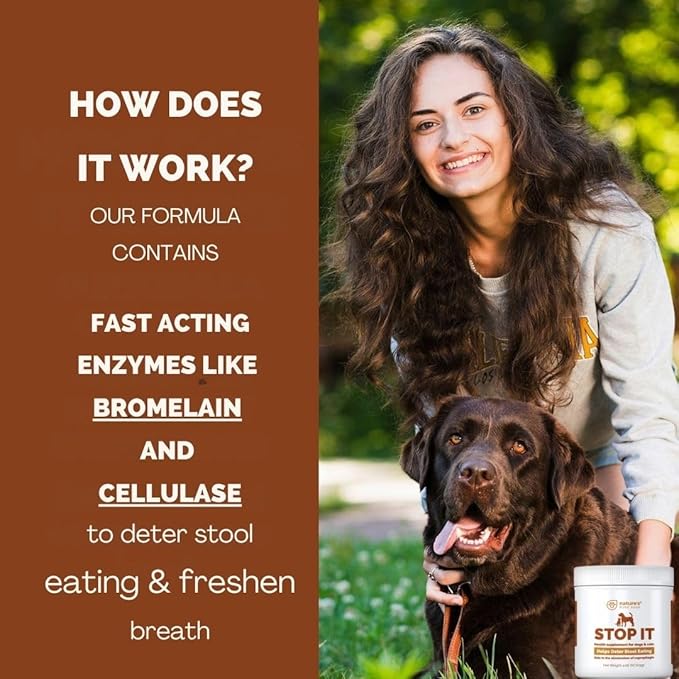 No Poop Eating for Dogs. Coprophagia Treatment. Digestive Enzyme with Breath Freshener. Stop Eating Poop for Dogs, Stool Eating Deterrent. Extra Large 230 Scoops in Each jar.