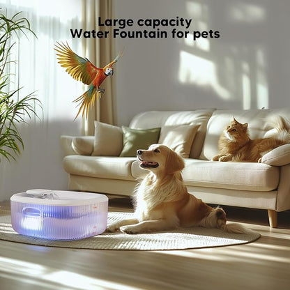 WOPET Dog Water Fountain for Large Dogs, 6L/205oz/1.7Gal Automatic Dog and Cat Water Fountain, Pet Water Dispenser with 2 Filters, Ultra-Quiet Pump, Great for Large Dogs Cats and Multi-Pet Home