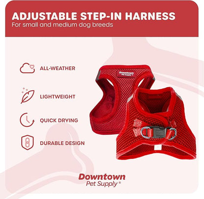 Downtown Pet Supply Step-in Dog Harness – No Pull, Adjustable Padded Mesh with Reflective Trim, Secure Buckle Strap – Comfortable & Breathable Small Dog Harness, XX-Large, Red